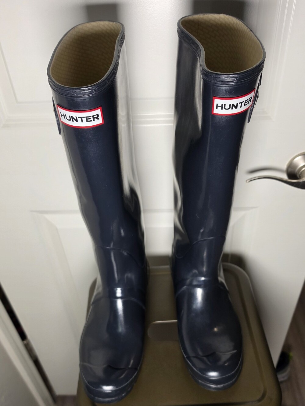 Hunter Original Tall Rain Boots Navy Blue Waterproof Women’s Size 9 M 8 - Picture 2 of 8